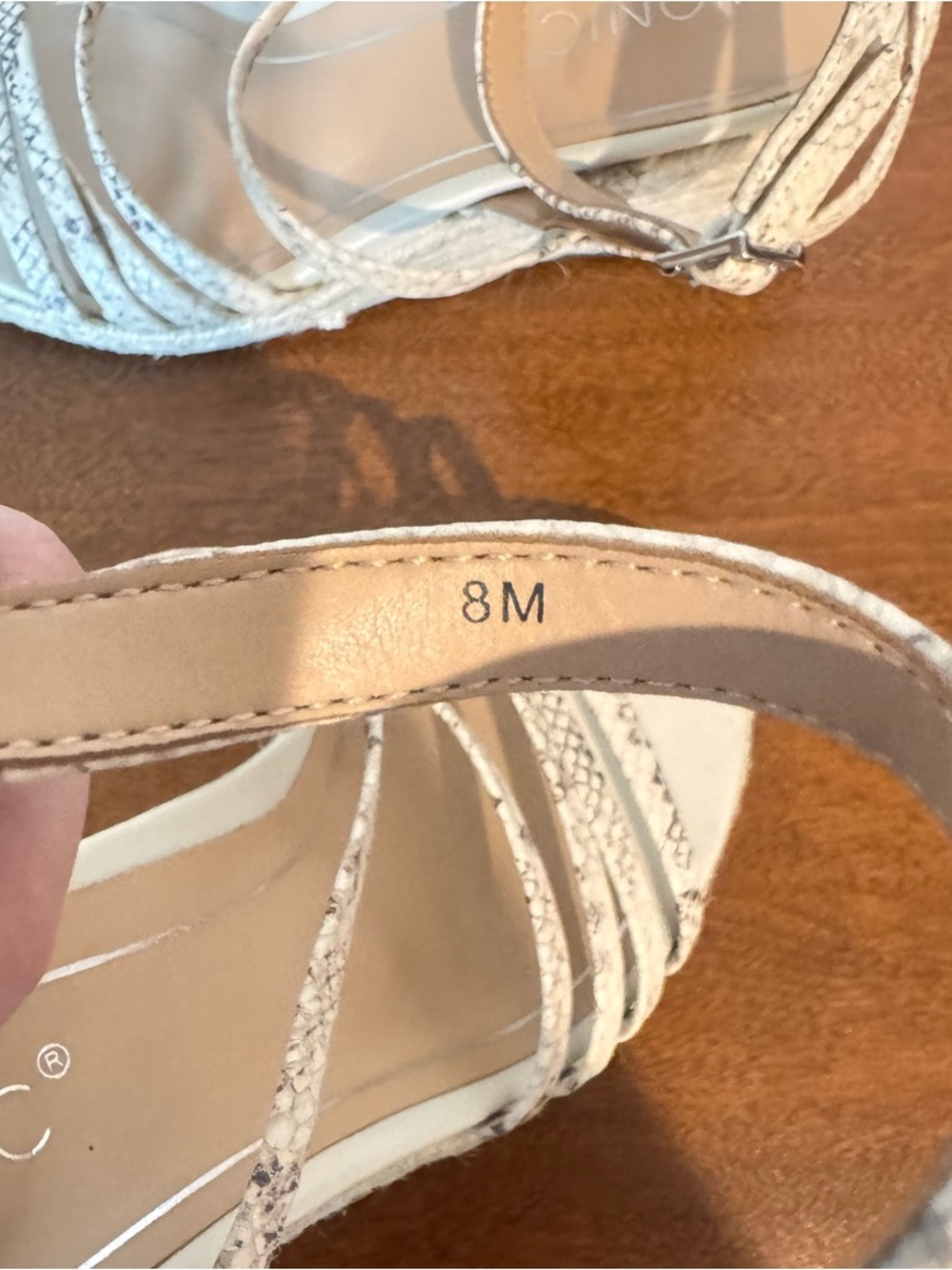 Vionic Ayda Espadrille Wedge Sandals featuring a snake-print design - Picture 8 of 9